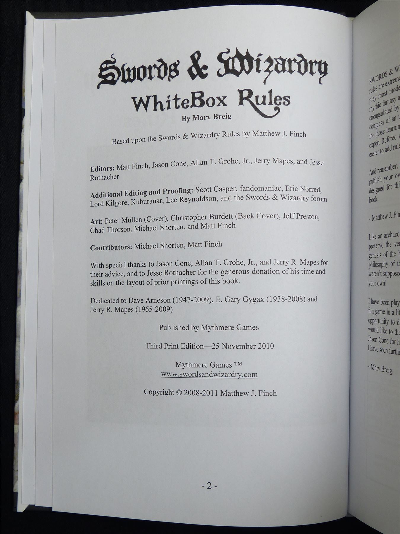 Swords & Wizardry: White Box - Mythmere Games Roleplay Hardback #1WB