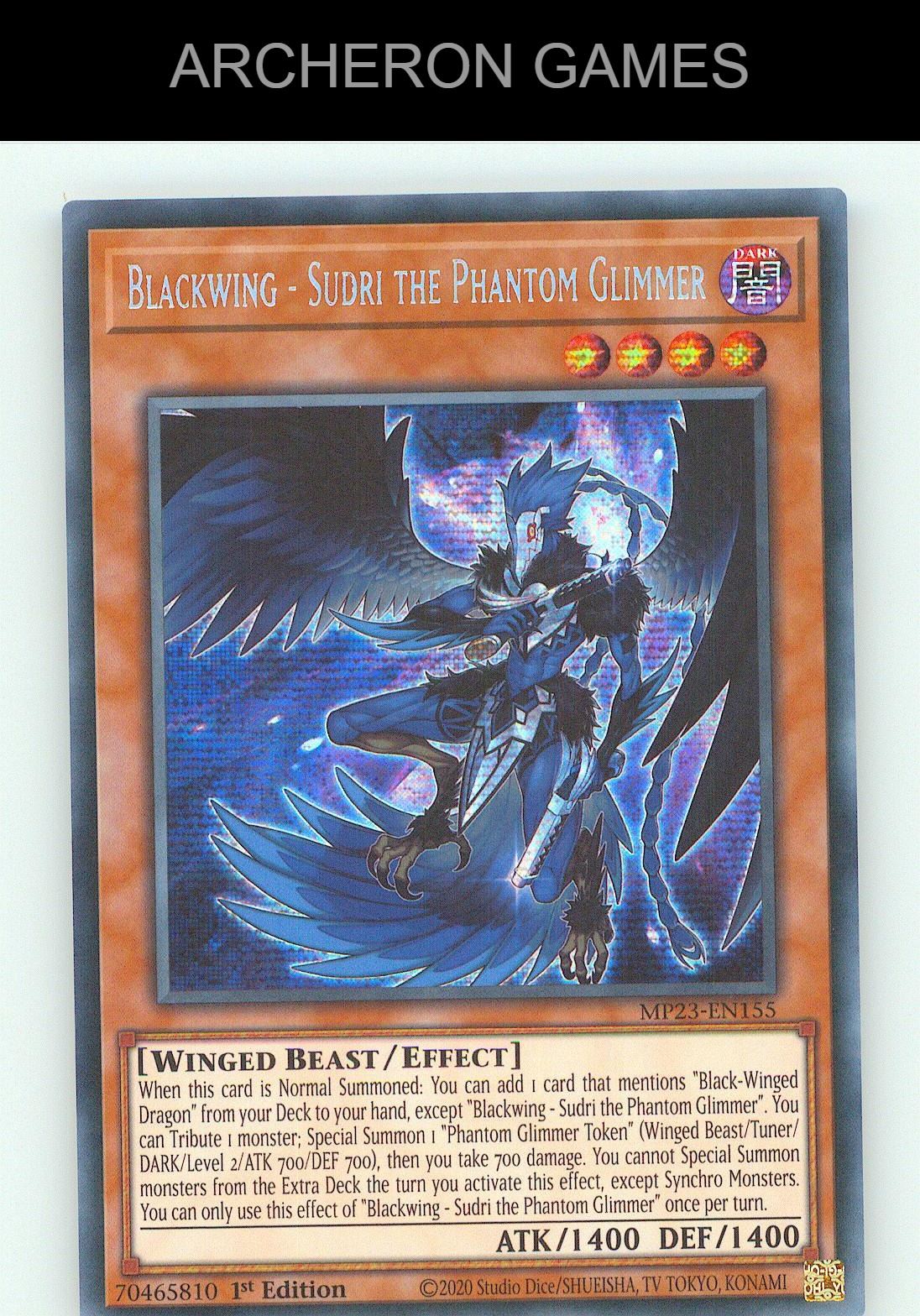 Blackwing - Sudri the Phantom Glimmer SEC YUGIOH Card