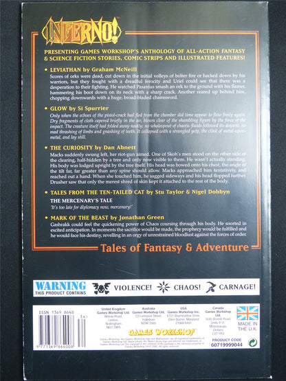 Inferno! Tales of Fantasy and Adventure #34 - Games Workshop Black Library Publication #1OC