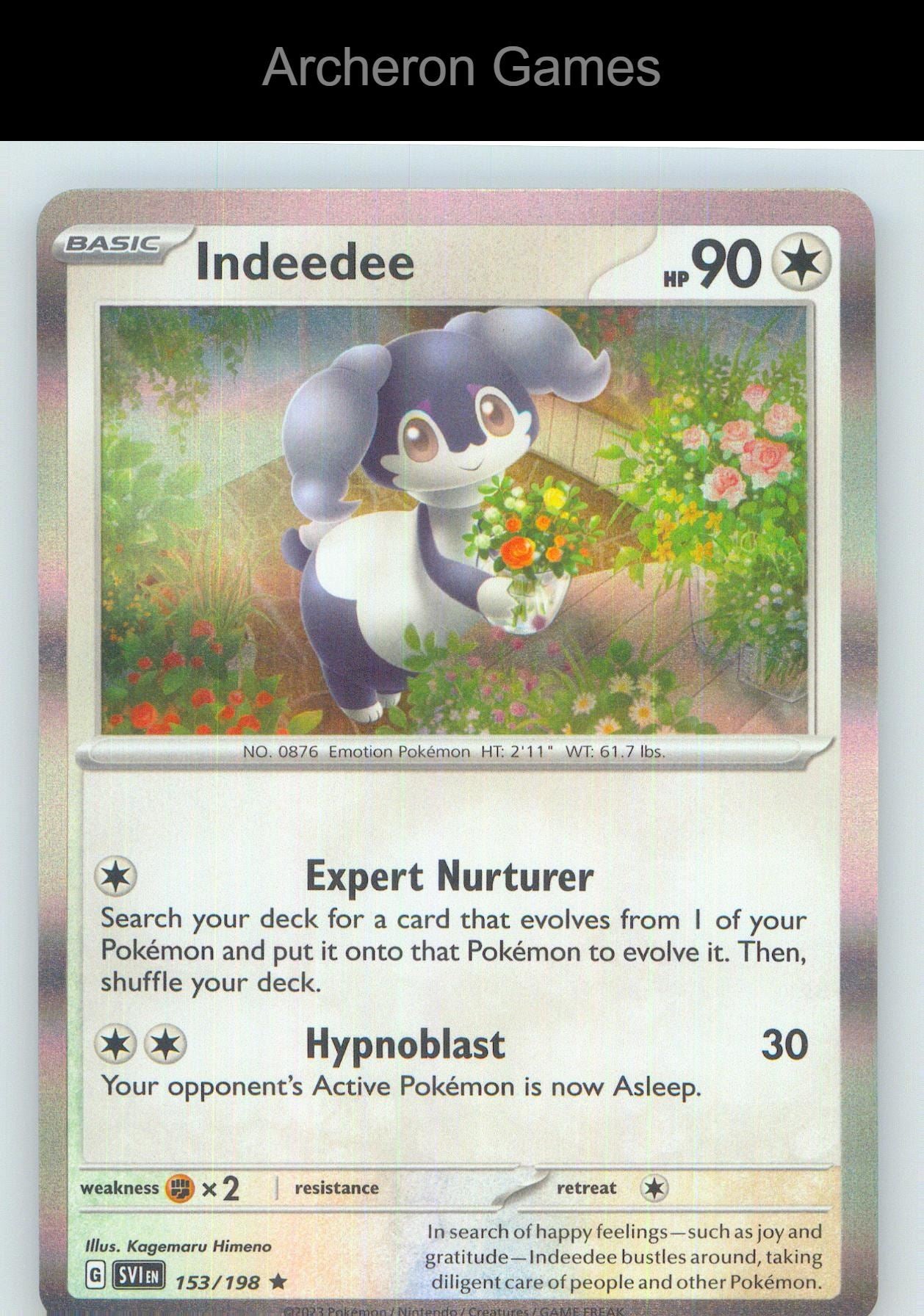 Pokemon Card Indeedee SVI 153/198 R Scarlet & Violet Holo