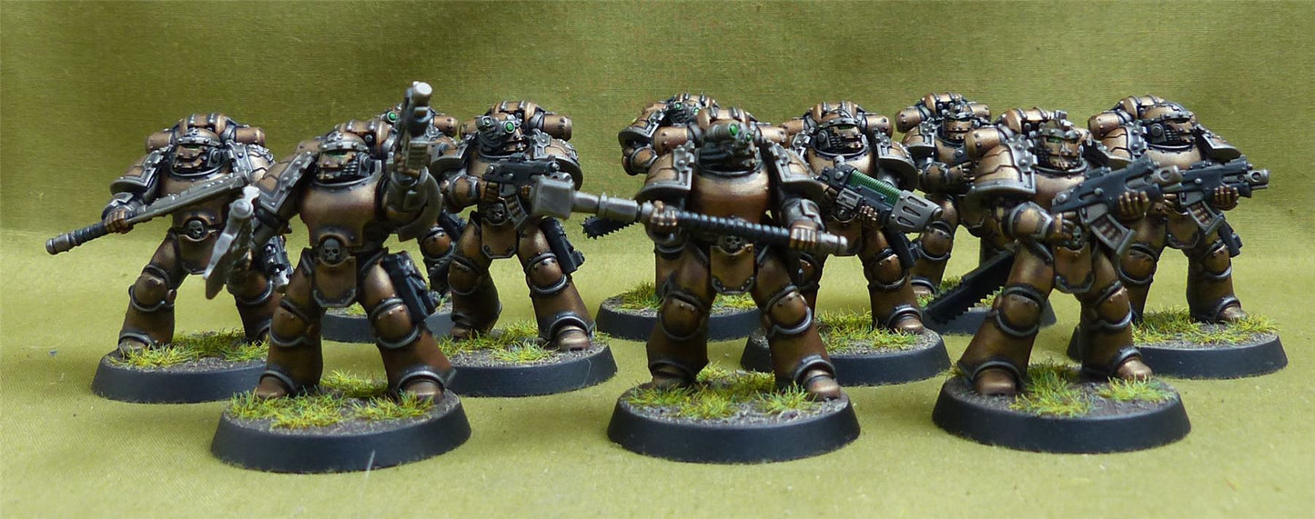 MKIII Tactical Squad with Upgrades set of 10 painted - Iron Hands - Warhammer Horus Heresy #2M8