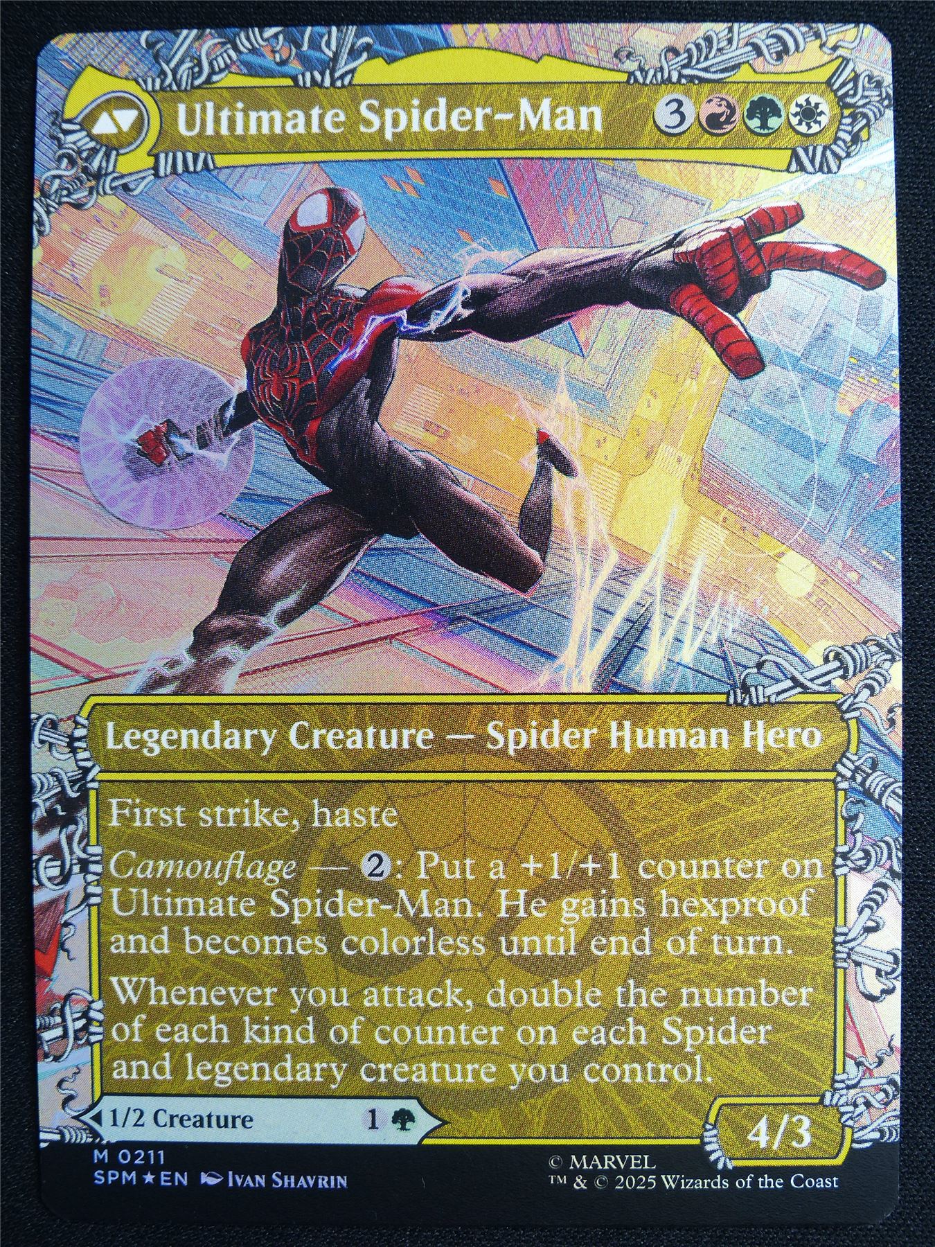 Miles Morales / Ultimate Spider-Man Borderless Foil - SPM - Mtg Card #4IJ