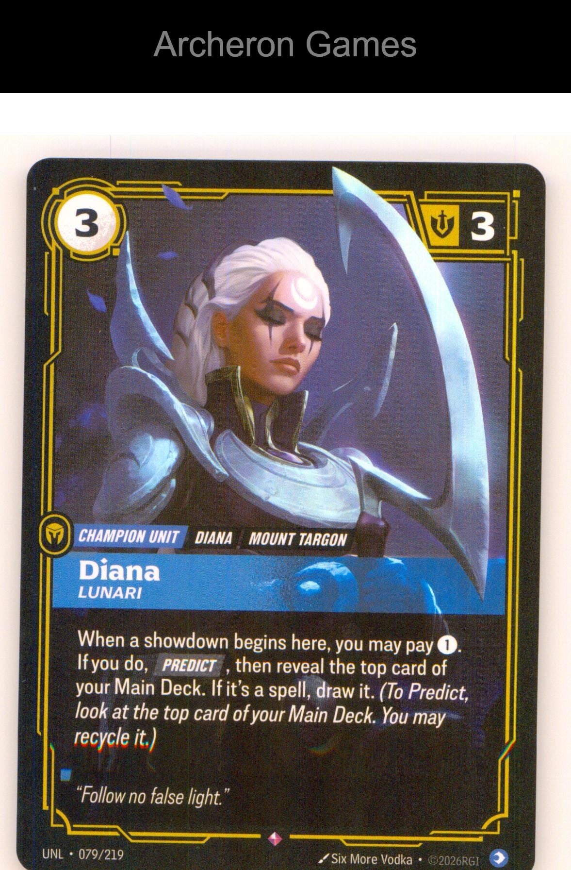 Diana - Lunari UNL 079/219 R Unleashed Riftbound Card