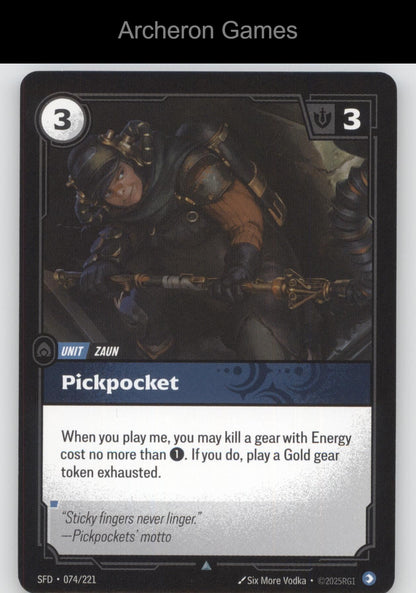 Pickpocket SFD 074/221 UC  Card Spiritforged