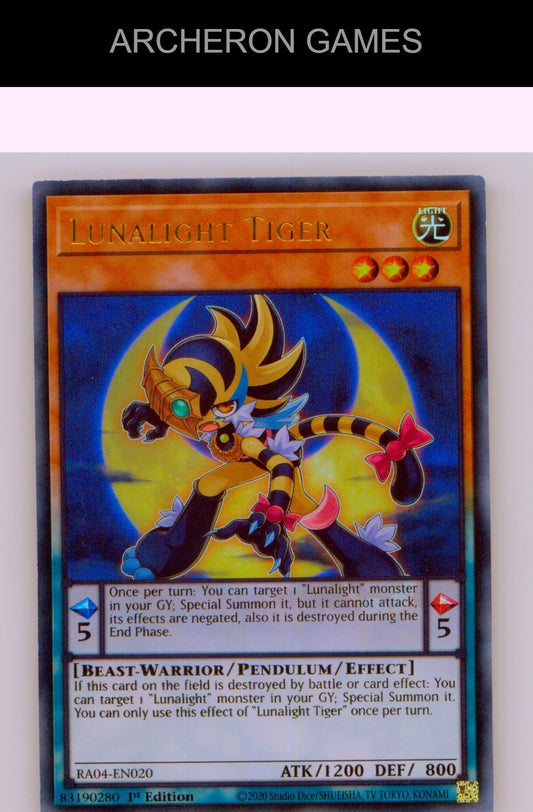 Lunalight Tiger (UR) Ultra Rare YUGIOH Card 1st Edition