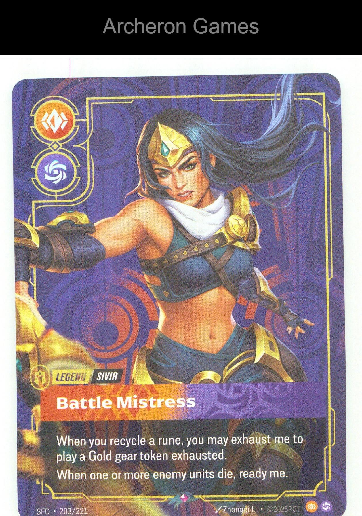 Sivir - Battle Mistress SFD 203/221 R Spiritforged Riftbound Card Foil