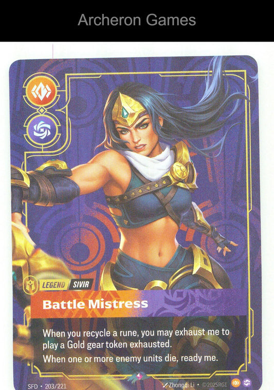 Sivir - Battle Mistress SFD 203/221 R Spiritforged Riftbound Card Foil