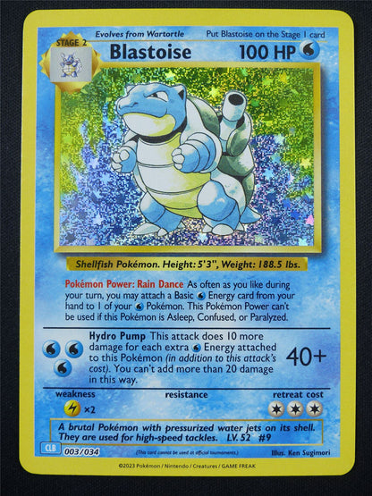 Blastoise 003/034 CLB Holo - Classic Pokemon Card #5O8