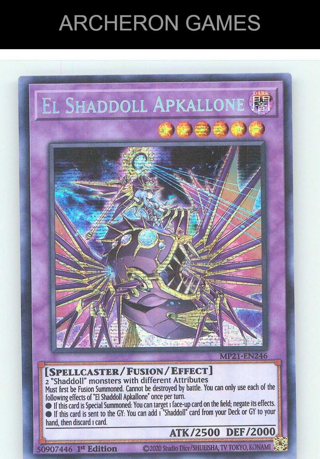 El Shaddoll Apkallone Prismatic Secret Rare YUGIOH Card 1st Edition