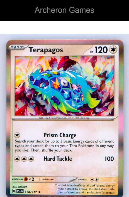 Pokemon Card Terapagos ASC 178/217 R Ascended Heroes Holo