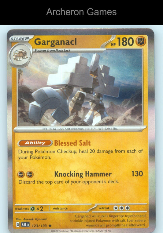 Pokemon Card Garganacl PAL 123/193 R Paldea Evolved Holo