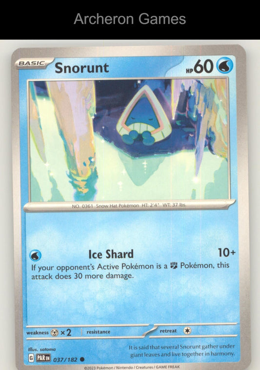 Pokemon Card Snorunt PAR 037/182 C Paradox Rift