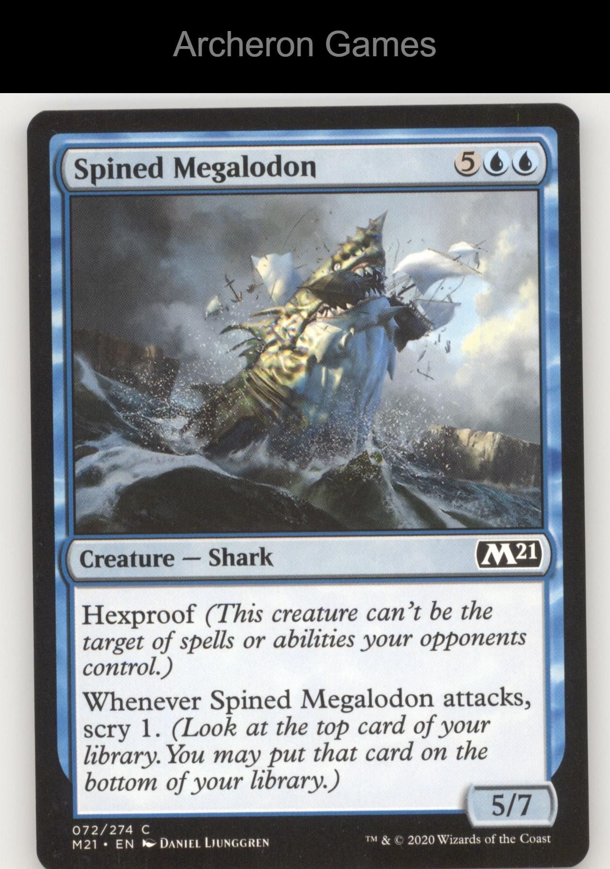 Spined Megalodon 72 C MTG Card Core Set 2021