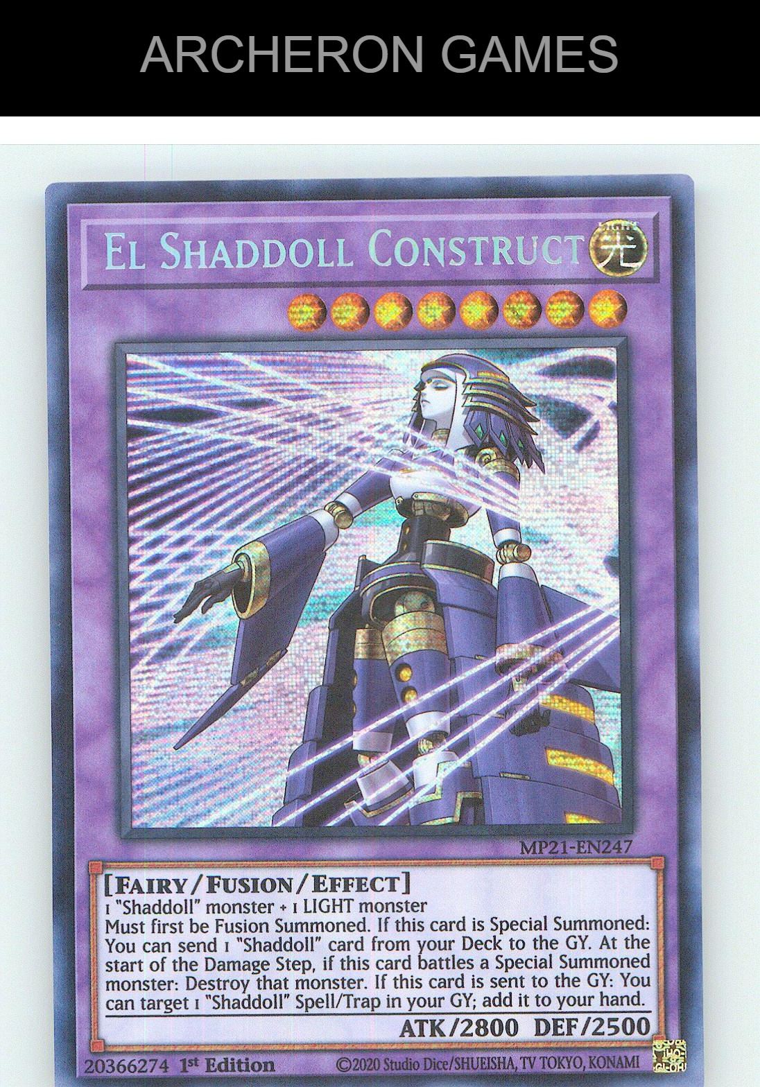 El Shaddoll Construct Prismatic Secret Rare YUGIOH Card 1st Edition