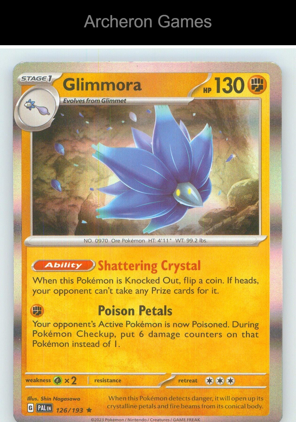 Pokemon Card Glimmora PAL 126/193 R Paldea Evolved Holo