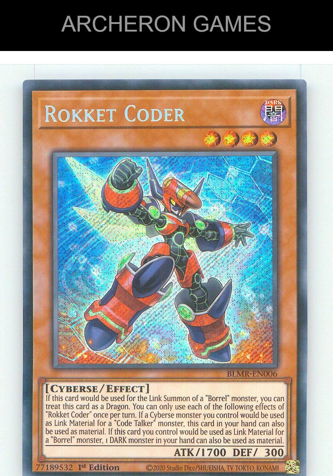 Rokket Coder SEC YUGIOH Card 1st Edition