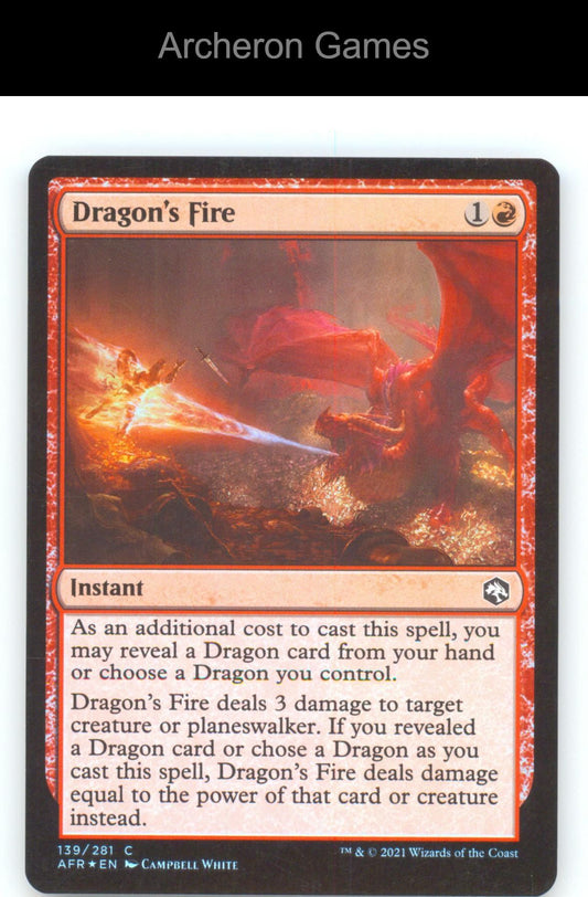Dragon's Fire AFR 139 C MTG Card Adventures in the Forgotten Realms Foil