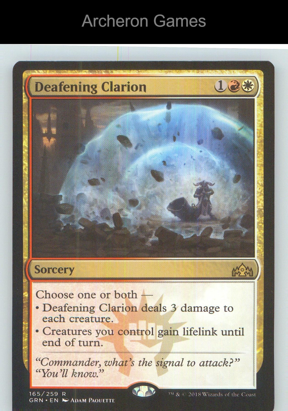 Deafening Clarion GRN 165 R MTG Card NM/EX+