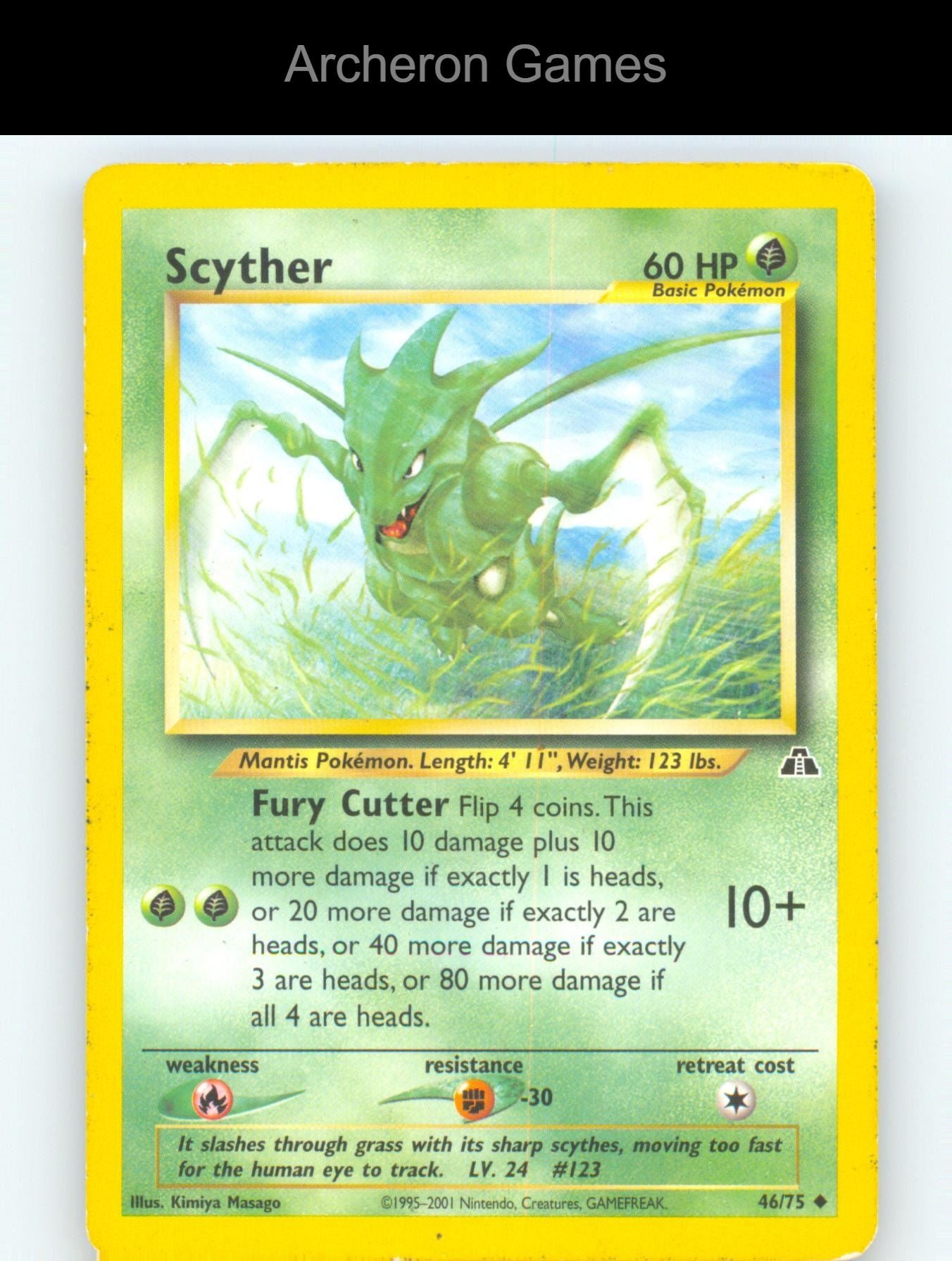 Pokemon Card Scyther N2 46/75 UC Neo Discovery Unlimited