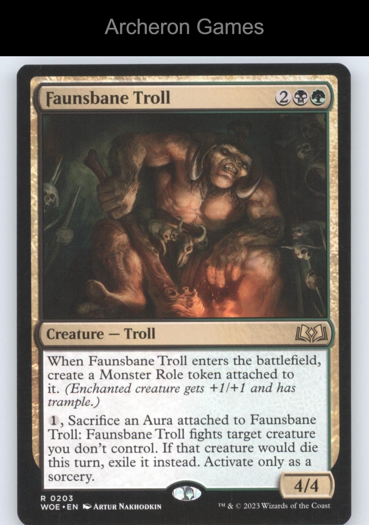 Faunsbane Troll 203 R MTG Card Promo Pack: Wilds of Eldraine