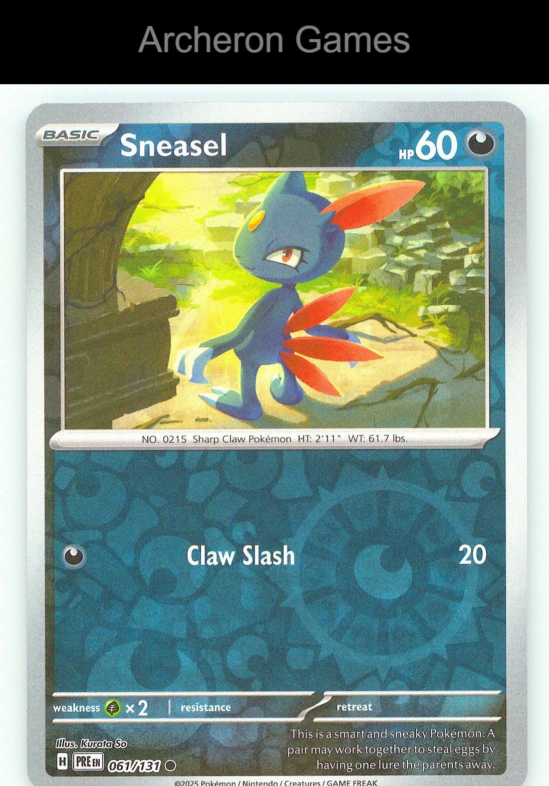 Pokemon Card Sneasel PRE 061/131 C Prismatic Evolutions Reverse Holo