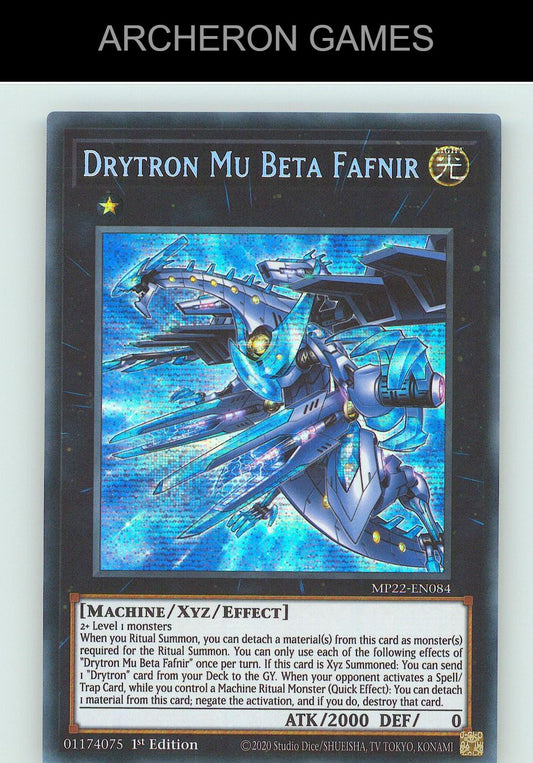 Drytron Mu Beta Fafnir SEC YUGIOH Card