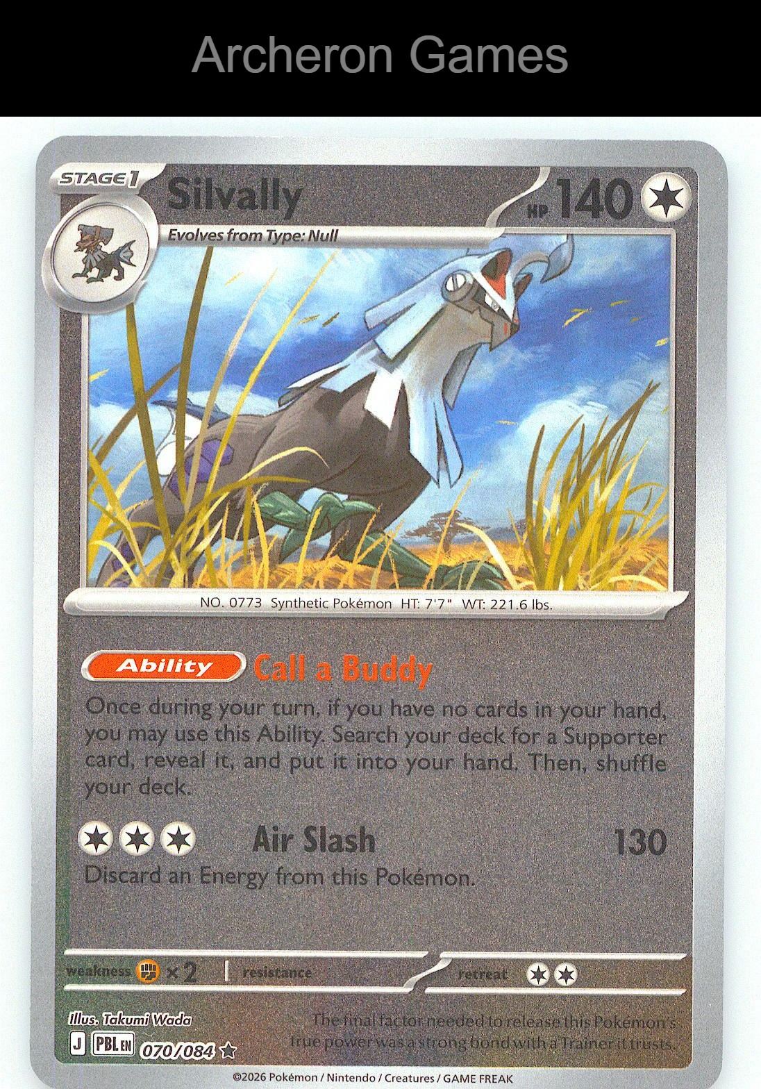 Pokemon Card Silvally ME05 070/084 R Pitch Black Reverse Holo