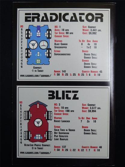 Car Wars Division 10 Set 3: Eradicator vs Blitz -  Roleplay Booklet #ND