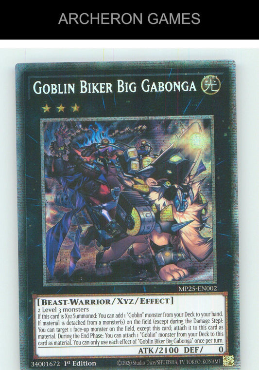 Goblin Biker Big Gabonga Starlight Rare YUGIOH Card 1st Edition