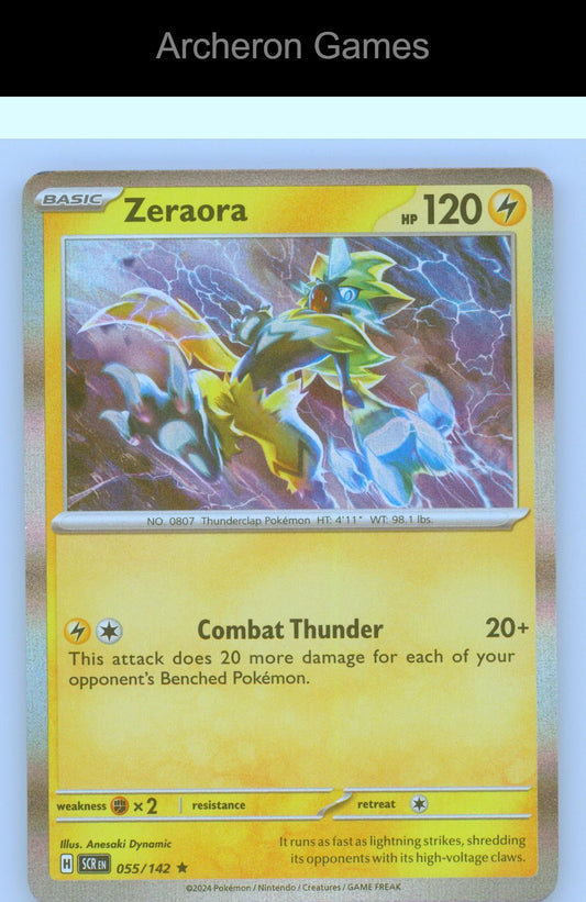 Pokemon Card Zeraora SCR 55/142 R Stellar Crown Reverse Holo