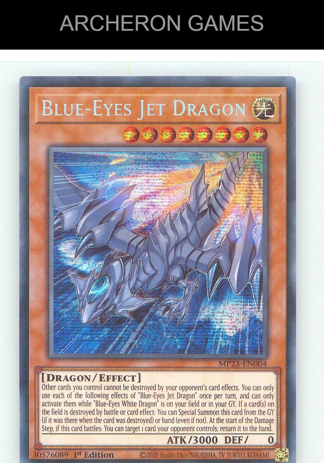 Blue-Eyes Jet Dragon Prismatic Secret Rare YUGIOH Card 1st Edition