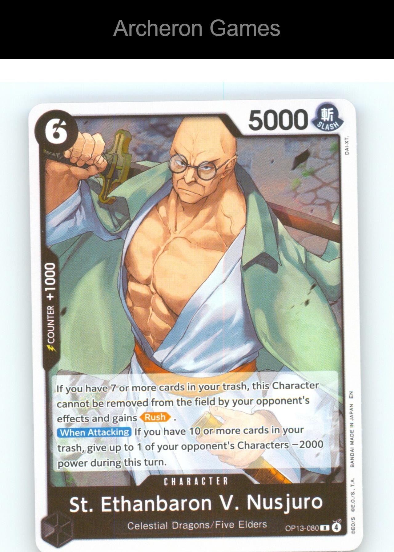 St. Ethanbaron V. Nusjuro OP13-080 R One Piece Card NM/EX+ Foil