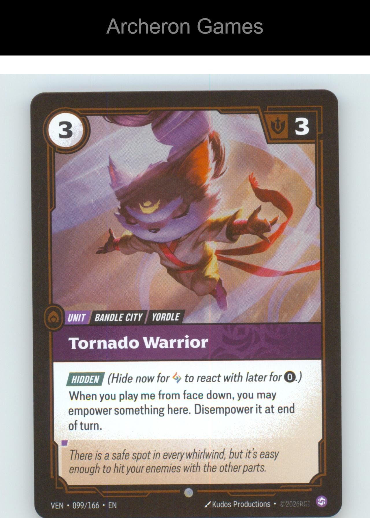 Tornado Warrior VEN 099/166 C Vendetta Riftbound Card