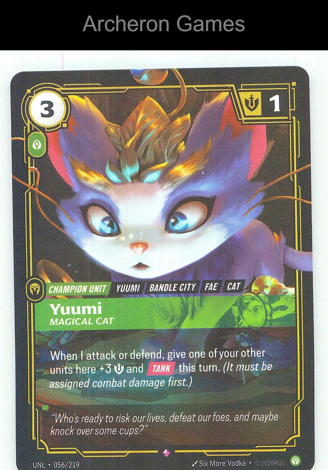 Yuumi - Magical Cat UNL 056/219 R Unleashed Riftbound Card