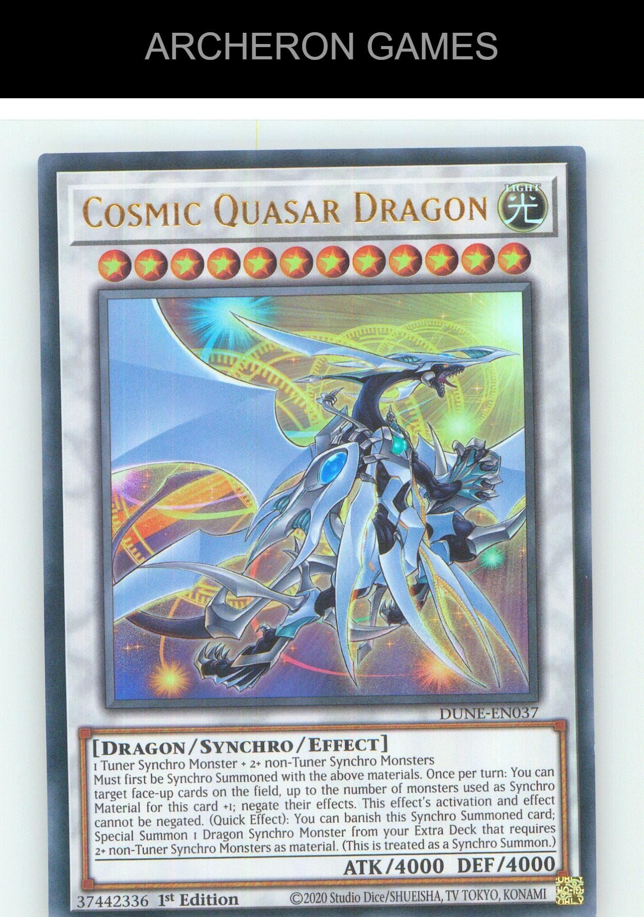 Cosmic Quasar Dragon UR YUGIOH Card 1st Edition