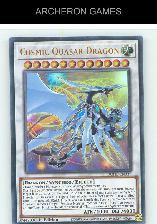 Cosmic Quasar Dragon UR YUGIOH Card 1st Edition