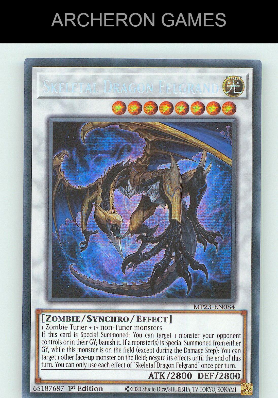 Skeletal Dragon Felgrand SEC YUGIOH Card