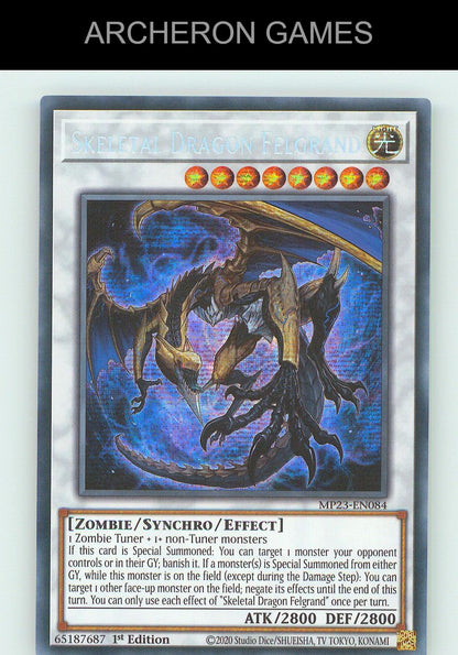 Skeletal Dragon Felgrand SEC YUGIOH Card