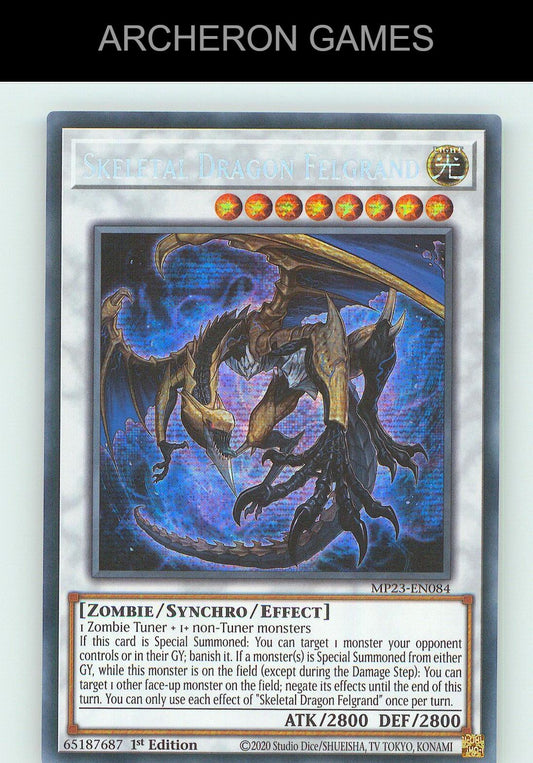 Skeletal Dragon Felgrand SEC YUGIOH Card