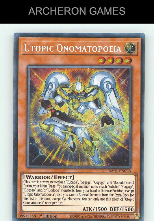 Utopic Onomatopoeia (PCR) SEC YUGIOH Card