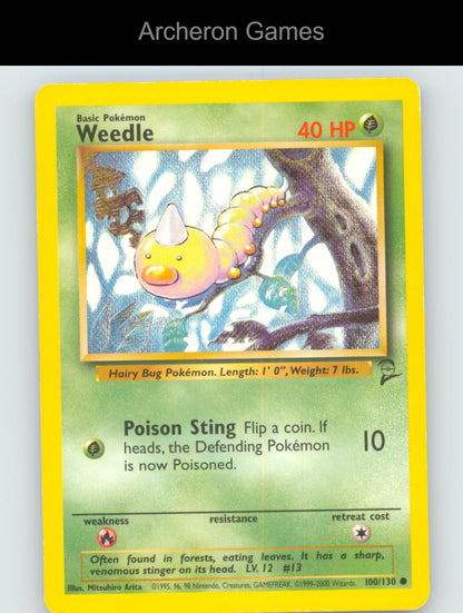 Pokemon Card Weedle B2 100/130 C Base Set 2