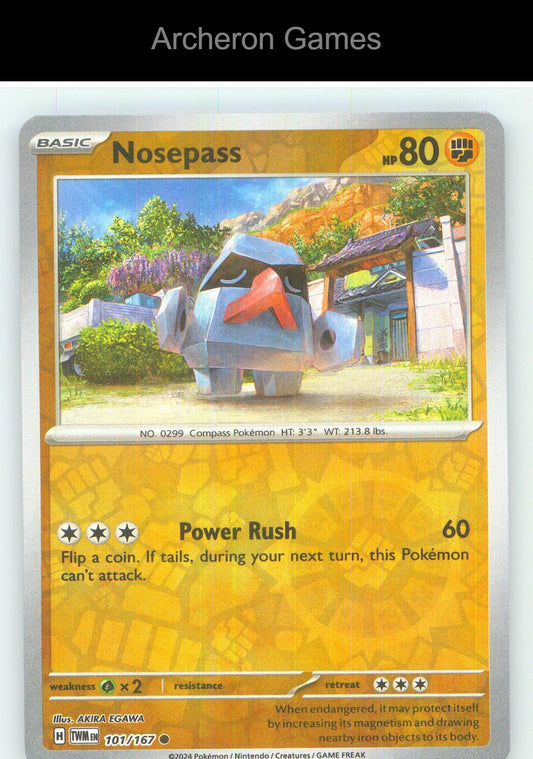 Pokemon Card Nosepass TWM 101/167 C Twilight Masquerade Reverse Holo