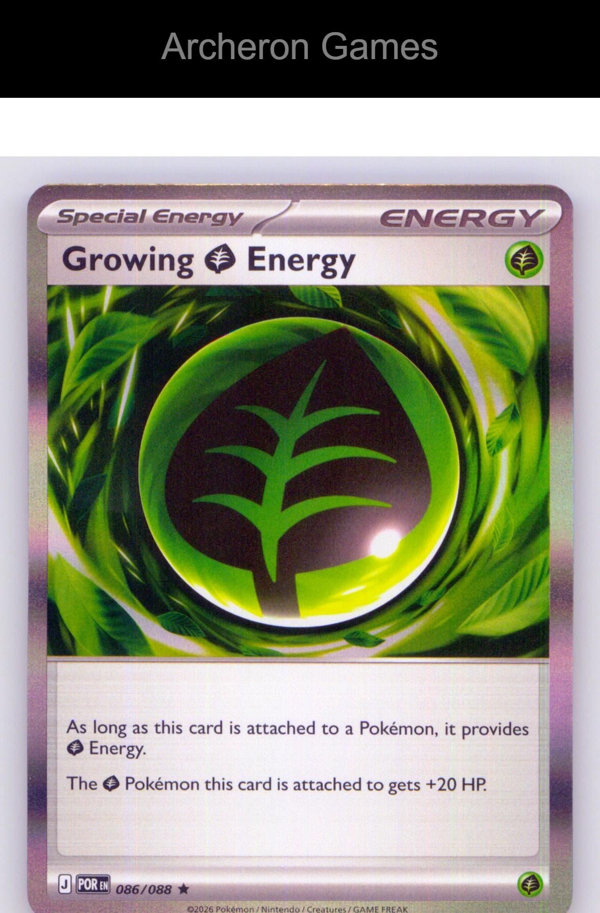 Pokemon Card Growing Grass Energy ME03 086/088 R Perfect Order Holo
