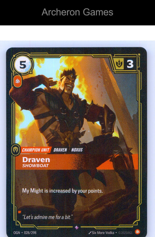 Draven - Showboat OGN 028/298 R Origins Riftbound Card