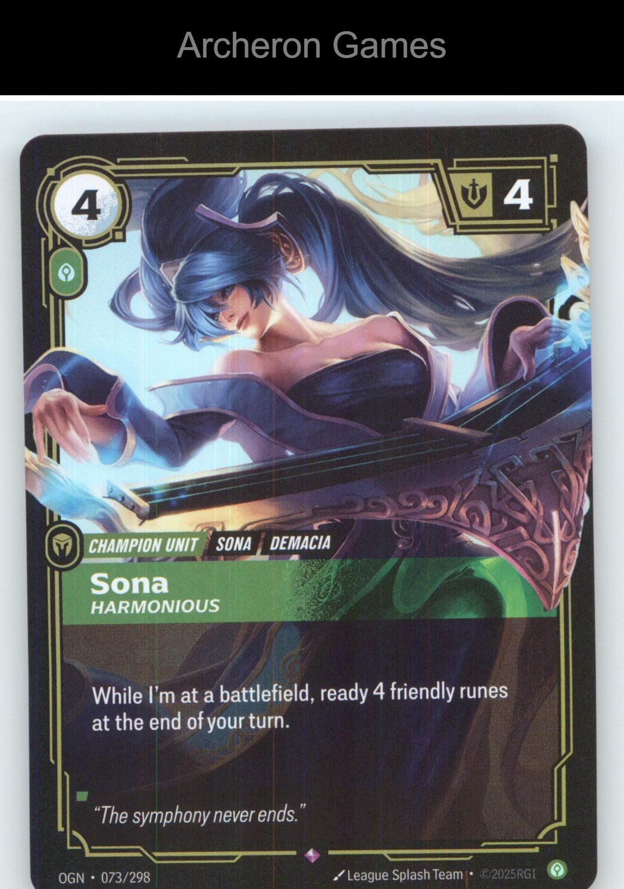 Sona - Harmonious OGN 073/298 R Origins Riftbound Card Foil