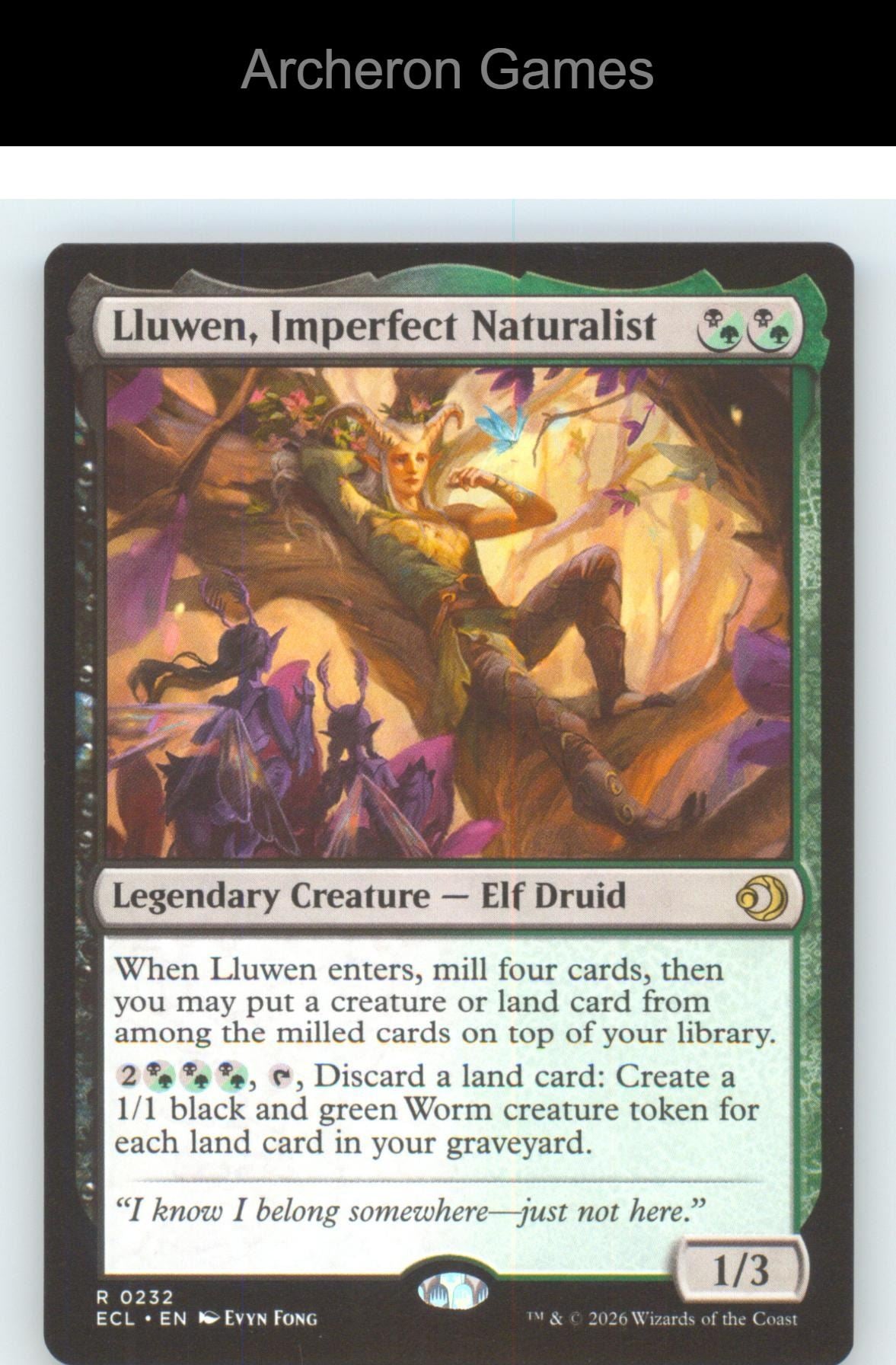 Lluwen, Imperfect Naturalist ECL 232 R MTG Card NM/EX+