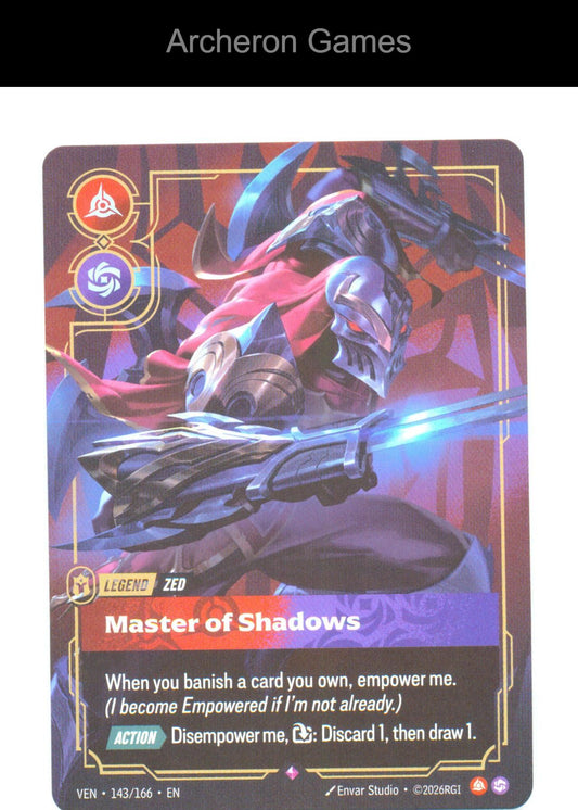 Zed - Master of Shadows VEN 143/166 R Vendetta Riftbound Card Foil