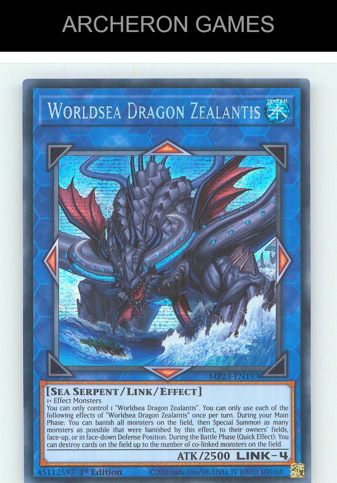 Worldsea Dragon Zealantis Prismatic Secret Rare YUGIOH Card 1st Edition