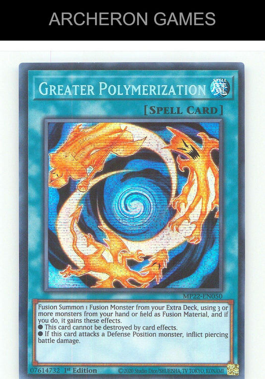 Greater Polymerization Prismatic Secret Rare YUGIOH Card 1st Edition
