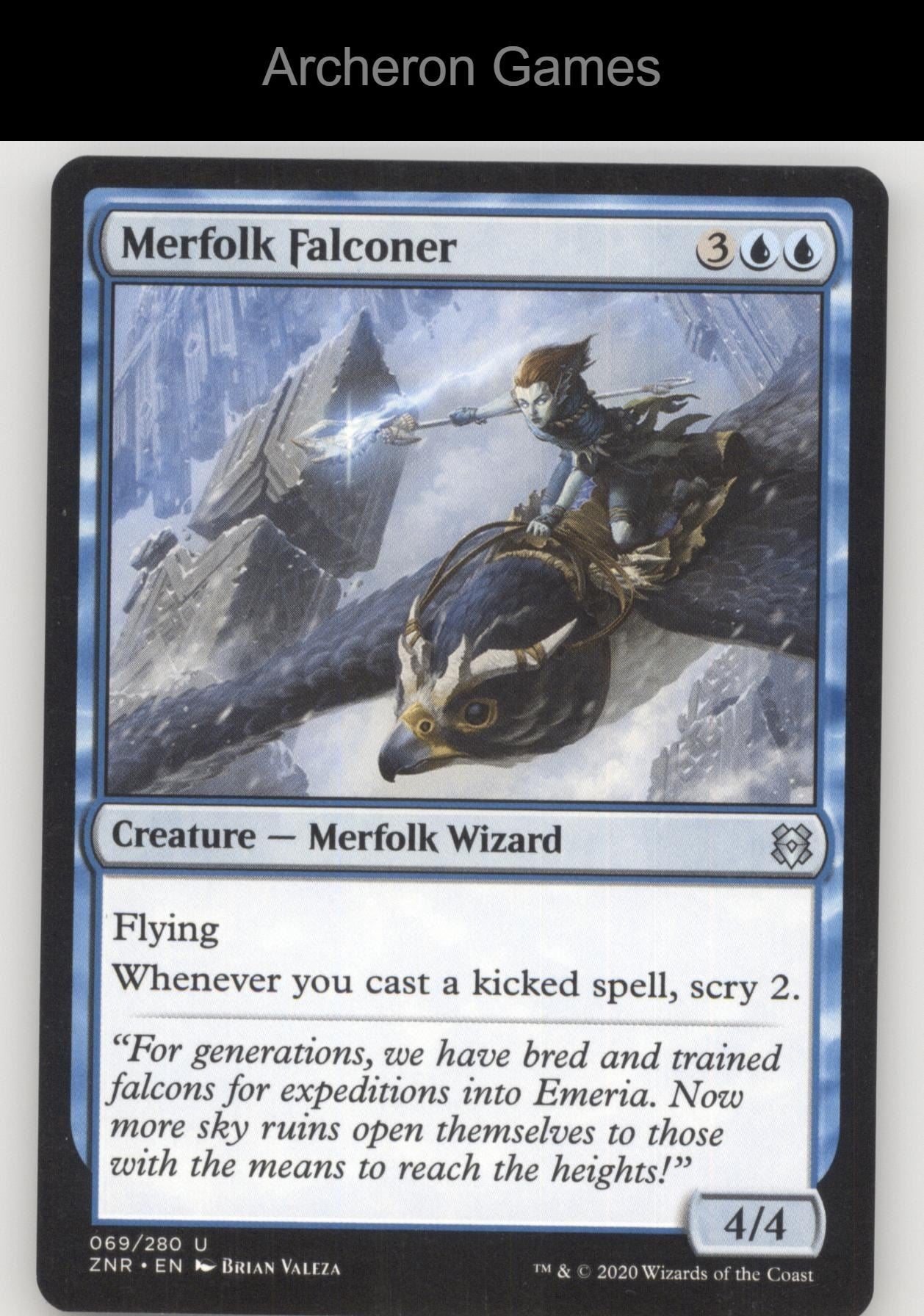 Merfolk Falconer 69 UC MTG Card Zendikar Rising